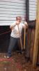 Gynanne really loved to use the post hole digger.