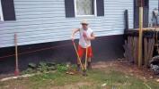 Ryan enjoyed the post hole digger too.