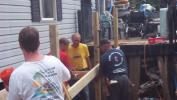 Getting the wheel chair ramp started.