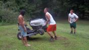Boy! this lawn mower is heavy!
