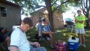 Lunch under the walnut trees.