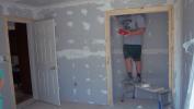 Brad finishing the closet.