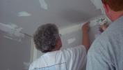 Brad and Gynanne working on the ceiling joints.