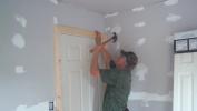 David finishing the door frame.