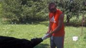 Ryan loved feeding the calf.