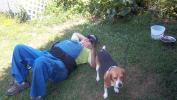 Bobby and Rascal enjoying the cool of the day.