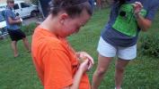 Taylor with a baby chick