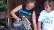 Katia with the chop saw.