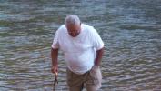 Bobby did get in the river!