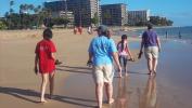 Walking the beach upon arrival