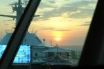 Sunset on the ship