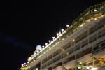 Our ship docked at night