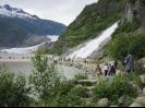 Mendenhall Glacier and waterfall