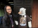 Ella and Parker the bear