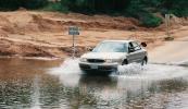 Bob driving through the water at Pala Duro
