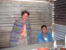 First finished stove and family receiving it