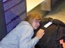Sara Beth at Dulles Airport at 4:00 A.M.