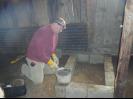 Dave beginning his first stove
