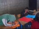 Working hard on the bags.