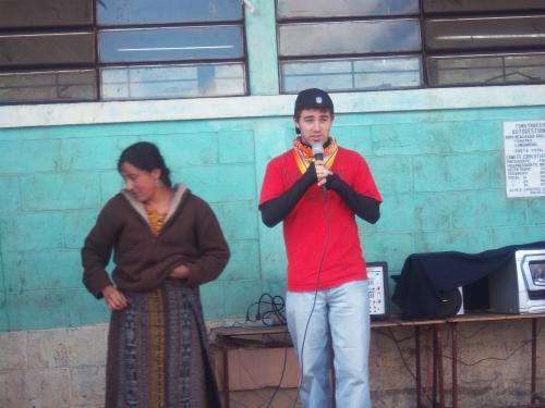 Tyler translating for the group.