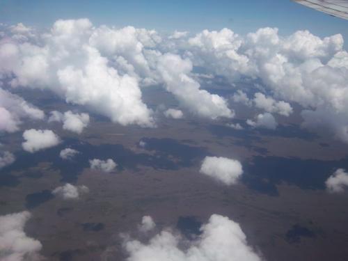 Clouds make shadows on the ground