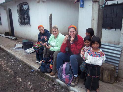 The team with the village children