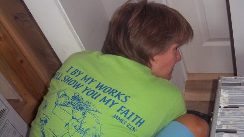 Lori working hard.