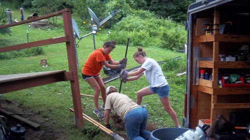 Girls can dig holes too.
