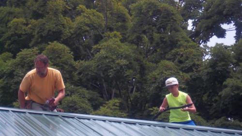 Mike and Nicholas on the roof