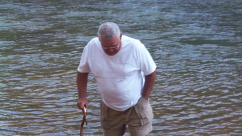 Bobby did get in the river!