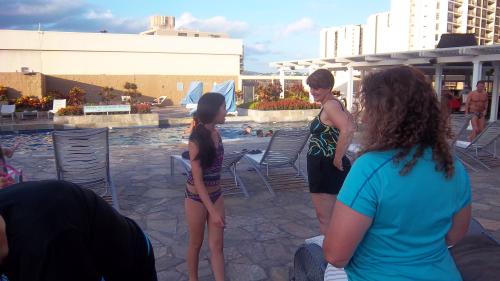Swimming pool on 10th floor of O'ahu hotel