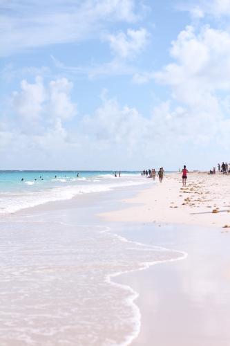 down the beach