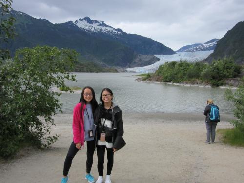 Girls at Mendenhall Glacier