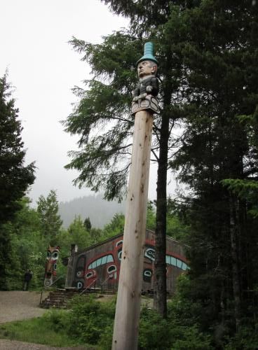 Seward atop a totem