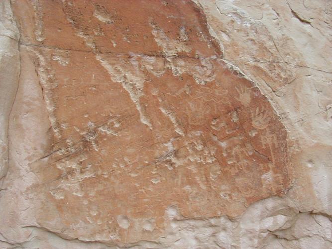 Ancient inscriptions on thr rock