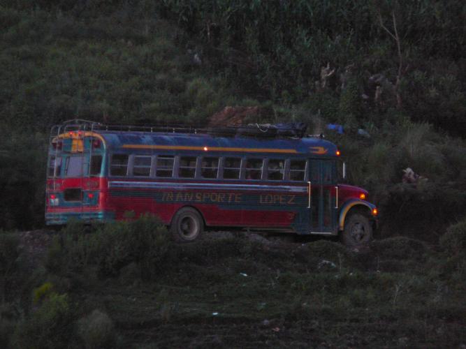 Chicken bus that blew its horn every morning at 5:45