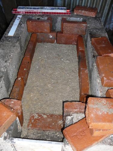 After adding sand and first fire bricks