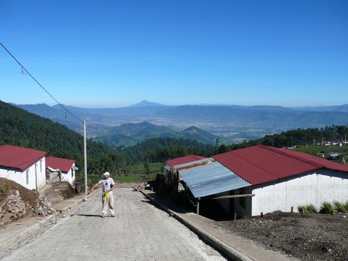 Wayne walking down the hill to our last stove.  What a view!!