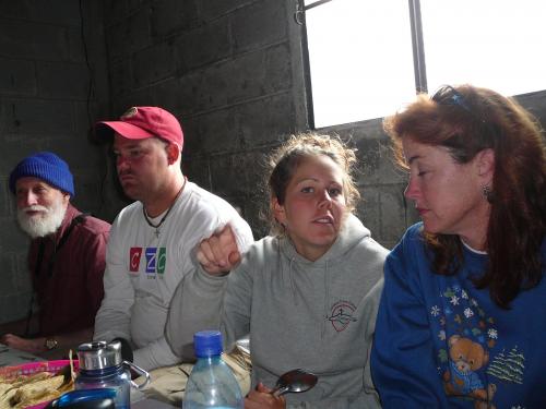 Eating the feast prepared for us by the village