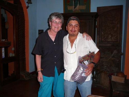 Marvin (Driver) receiving 2 prayer shawls (One for Lilly, his wife)