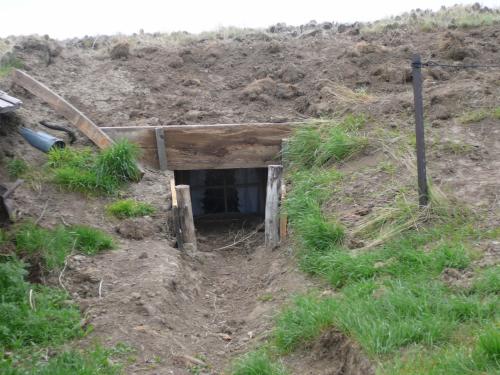 Underground window in the mud hut