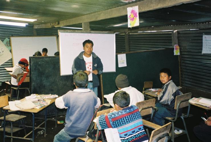 Inside the school