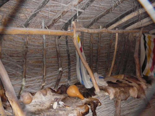 Inside a tepee