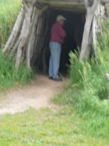 Bob going into the Earth Hut