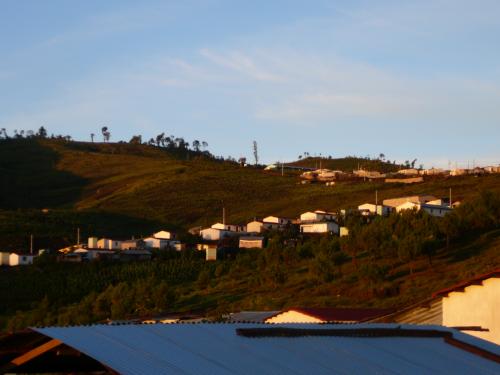 Last year's village in the distance