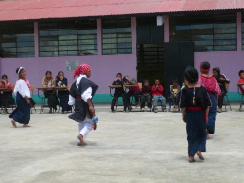 Children performing for us