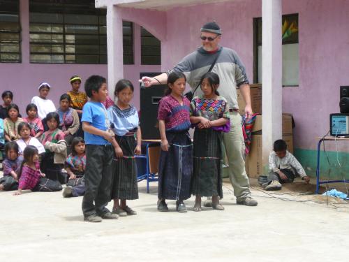 Ben presenting the children