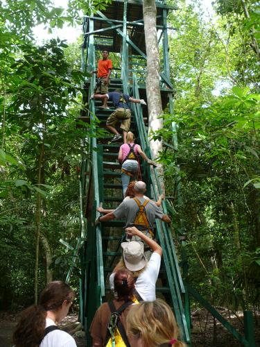 Getting ready for the zip line
