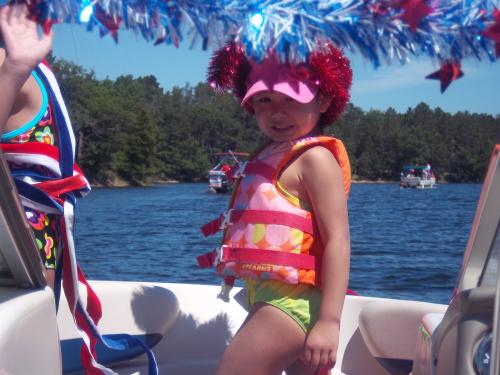 Getting dressed for the boat parade.