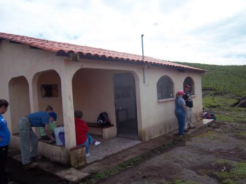 Our one bathroom and we broke it.